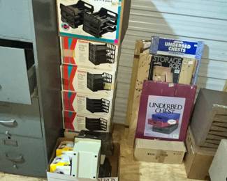 A STACK OF LETTER TRAYS