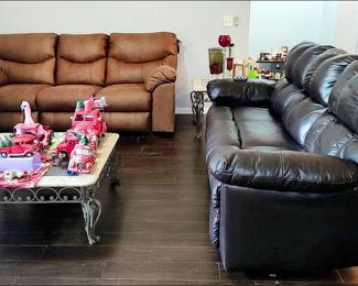 Almost New Leather Recliner Sofas