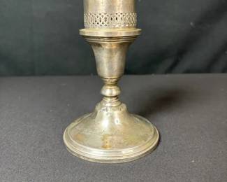 Sterling Silver Weighted Candlestick Holder With Solid Insert