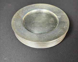 Set Of 12 Jennings Silver Co. Sterling Silver Hammered Plates