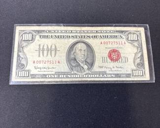 Lot 1 Of 2 Series 1966 Red Seal $100 United States Note