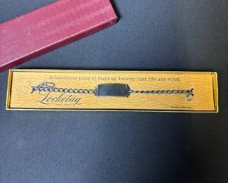 Brand New 7 Vintage Locketag Sterling Silver Bracelet
