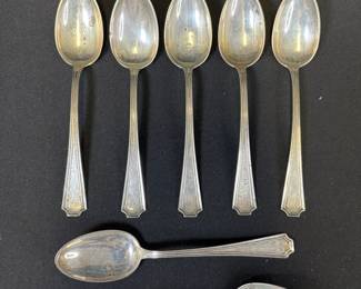 Set Of 7 Vintage Sterling Silver Spoons