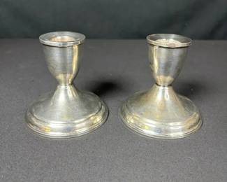 Set Of 2 Duchin Sterling Silver Weighted Compote Pedestals