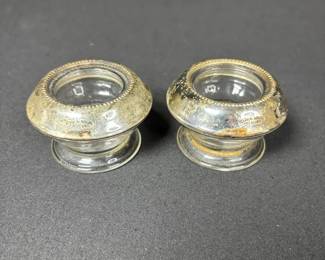Set Of 2 Frank M. Whiting Sterling Silver SaltPepper Cellars