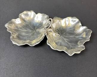 Vtg Reed And Barton Sterling Silver Double Maple Leaf Dish