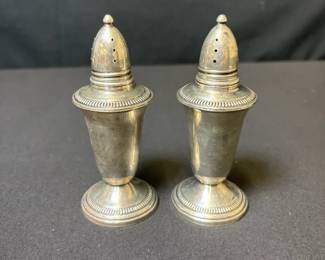 Vintage Crown Sterling Silver Weighted SaltPepper Shakers