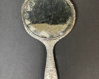 Vintage Silver Handheld Mirror