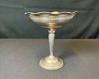 Vintage Large Sterling Silver Reinforced Compote
