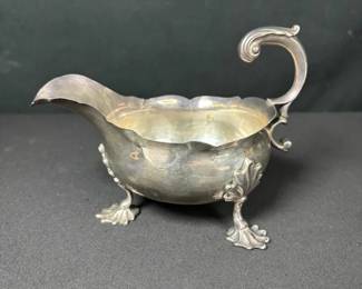 Pre1820 English Hallmarked Sterling Silver Gravy Boat
