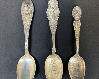 3 Antique Sterling Silver Collectible Spoons