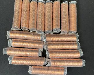Lot Of 17 Rolls Uncirculated High Grade Lincoln Memorial Pennies