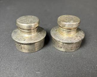 B And M Sterling Silver Reproduction Paul Revere SaltPepper Shakers