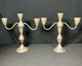 Set Of 2 10 Duchin Creation Sterling Weighted Candelabras