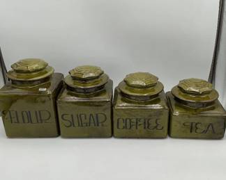 MCM Green Porcelain Canister Set