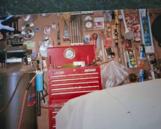 Air compressor and Roll Around Tool Box with Misc