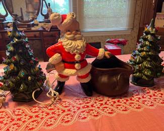 Ceramic Christmas Trees (4), Santa