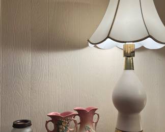 Mid Century Lamp (2), Hull Vases