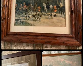 Vintage Framed Fox Hunting Pictures
