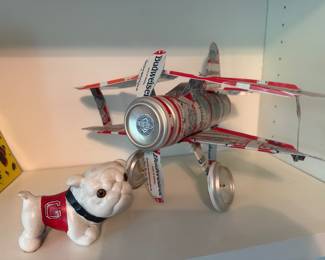 Budweiser Can Plane Ceramic Georgia Bulldog