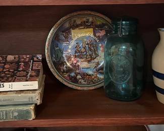 1776/1976 Blue Ball Jar. 1776/1975 metal bowl Vintage Books