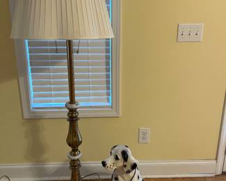 Brass Floor Lamp and Dalmatian 