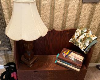 Wood Lamp, Solid Wood Child’s Bench/Toy Box