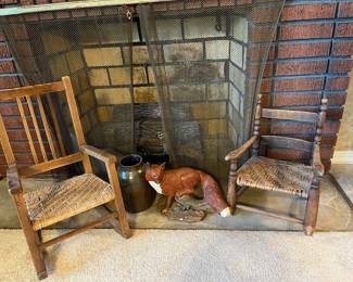 Very Early Rocker and Chair, Pottery Jug, Ceramic Fox