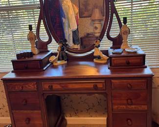 Early 1900s vanity, silver plate tray trophy