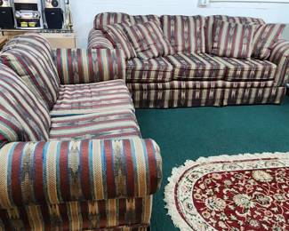 Sofa and loveseat - 8 way hand tied, hard wood frame