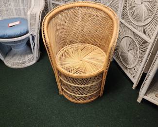 vintage barrel chair wicker $300