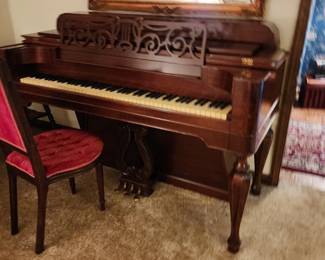 Weaver Mid-Century Modern console/spinet style piano. 1937