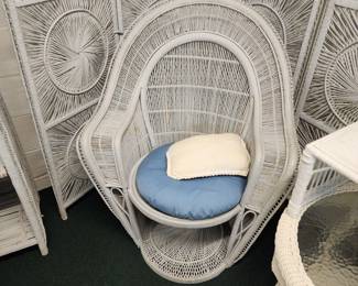 wicker peacock chair $200