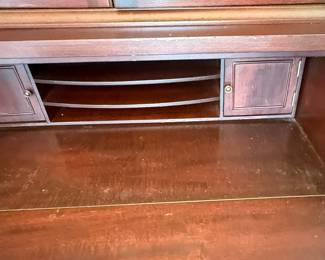 Mahogany Breakfront China Cabinet with Desk
