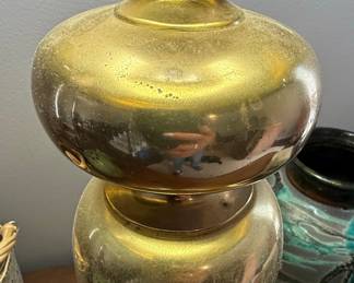 Mid-Century Modern Brass Table Lamp in the Style of Chapman