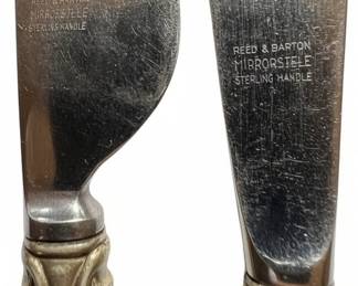 Reed & Barton Mirrorstele Sterling Handle Cake Knife and Server Set