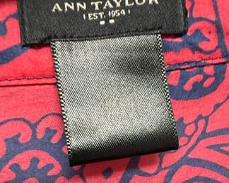Ann Taylor Paisley Print Button-Up Blouse