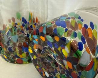 Hand Blown Mexican Confetti Tumblers (Set of 4)