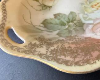 RS Germany Hand-Painted Rose Dish