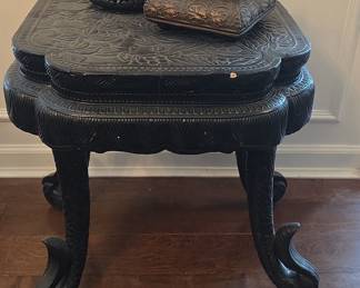 Chinese Carved Rosewood Side Table