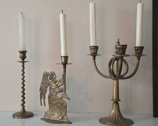 Brass Angel Candlestick Holder