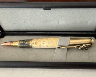 Deer Antler Bolt Action Pen with Deer Head Clip