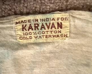 Karavan Hand Block Print Cotton Throw - Blue Floral