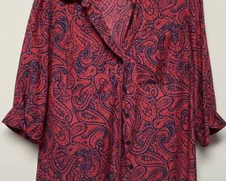 Ann Taylor Paisley Print Button-Up Blouse