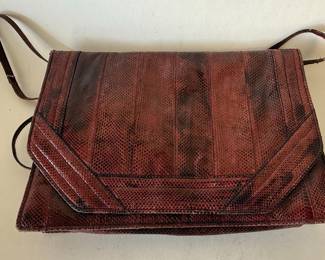 Vintage Shoe Strings by Barbara R. Bolan Snakeskin Clutch