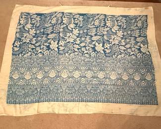 Karavan Hand Block Print Cotton Throw - Blue Floral
