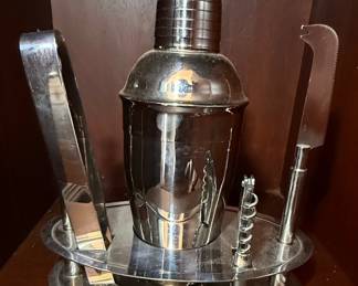 Vintage Cocktail Shaker Set with Bar Tools