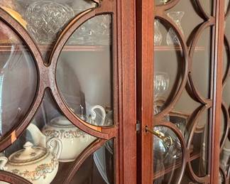 Mahogany Breakfront China Cabinet with Desk