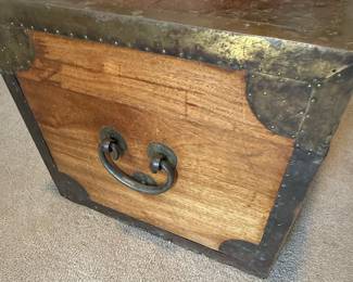 Chinese Camphor Wood Campaign Trunk Coffee Table