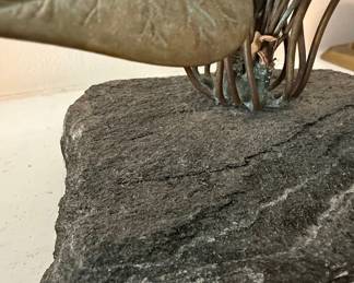 Mid-Century Modern Brutalist Metal Floral Sculpture